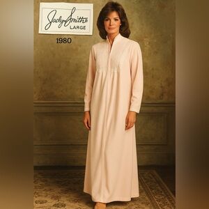 Vintage 80s Jaclyn Smith Pink Zip Robe Size L